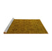 Sideview of Machine Washable Abstract Yellow Modern Rug, wshabs4865yw