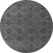 Round Machine Washable Abstract Gray Modern Rug, wshabs4865gry