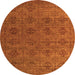 Round Abstract Orange Modern Rug, abs4865org