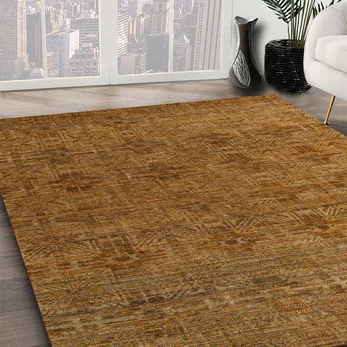 Abstract Sedona Brown Modern Rug in Family Room, abs4865