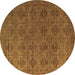 Round Abstract Brown Modern Rug, abs4865brn