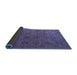 Sideview of Abstract Blue Modern Rug, abs4865blu