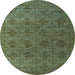 Round Machine Washable Abstract Light Blue Modern Rug, wshabs4865lblu