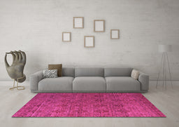 Machine Washable Abstract Pink Modern Rug in a Living Room, wshabs4865pnk