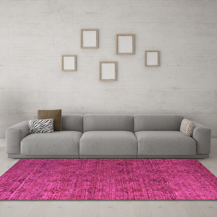 Machine Washable Abstract Pink Modern Rug in a Living Room, wshabs4865pnk