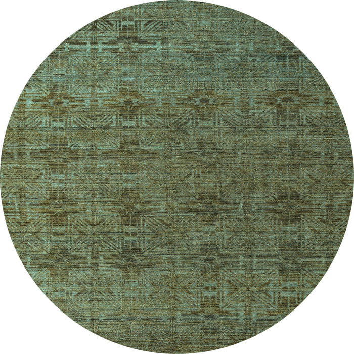Round Abstract Light Blue Modern Rug, abs4865lblu