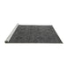 Sideview of Machine Washable Abstract Gray Modern Rug, wshabs4865gry