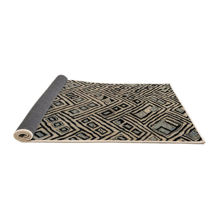 Sideview of Abstract Charcoal Black Modern Rug, abs4866