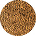 Round Machine Washable Abstract Orange Modern Area Rugs, wshabs4866org