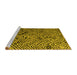 Sideview of Machine Washable Abstract Yellow Modern Rug, wshabs4866yw