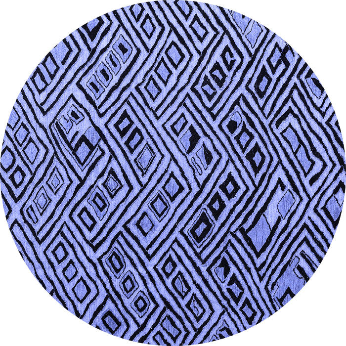 Round Machine Washable Abstract Blue Modern Rug, wshabs4866blu