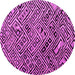 Round Machine Washable Abstract Pink Modern Rug, wshabs4866pnk