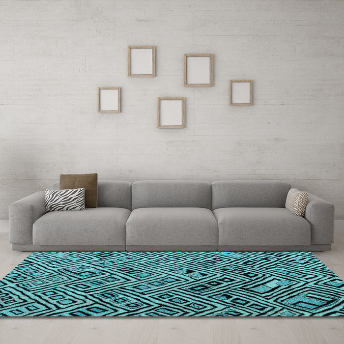 Machine Washable Abstract Light Blue Modern Rug in a Living Room, wshabs4866lblu