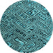 Round Abstract Light Blue Modern Rug, abs4866lblu