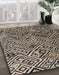 Machine Washable Abstract Charcoal Black Rug in a Family Room, wshabs4866