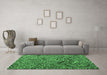 Machine Washable Abstract Emerald Green Modern Area Rugs in a Living Room,, wshabs4866emgrn