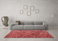 Machine Washable Abstract Red Modern Rug, wshabs4866red