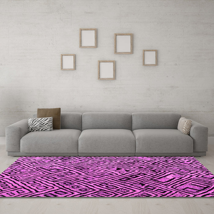 Machine Washable Abstract Pink Modern Rug in a Living Room, wshabs4866pnk