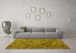 Machine Washable Abstract Yellow Modern Rug in a Living Room, wshabs4866yw