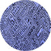 Round Abstract Blue Modern Rug, abs4866blu