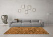 Machine Washable Abstract Orange Modern Area Rugs in a Living Room, wshabs4866org