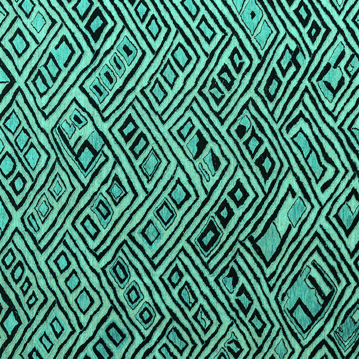 Square Abstract Turquoise Modern Rug, abs4866turq