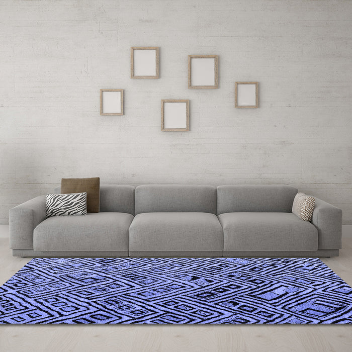 Machine Washable Abstract Blue Modern Rug in a Living Room, wshabs4866blu