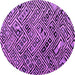 Round Abstract Purple Modern Rug, abs4866pur