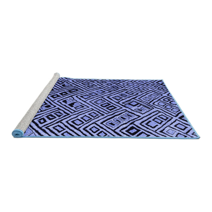 Sideview of Machine Washable Abstract Blue Modern Rug, wshabs4866blu