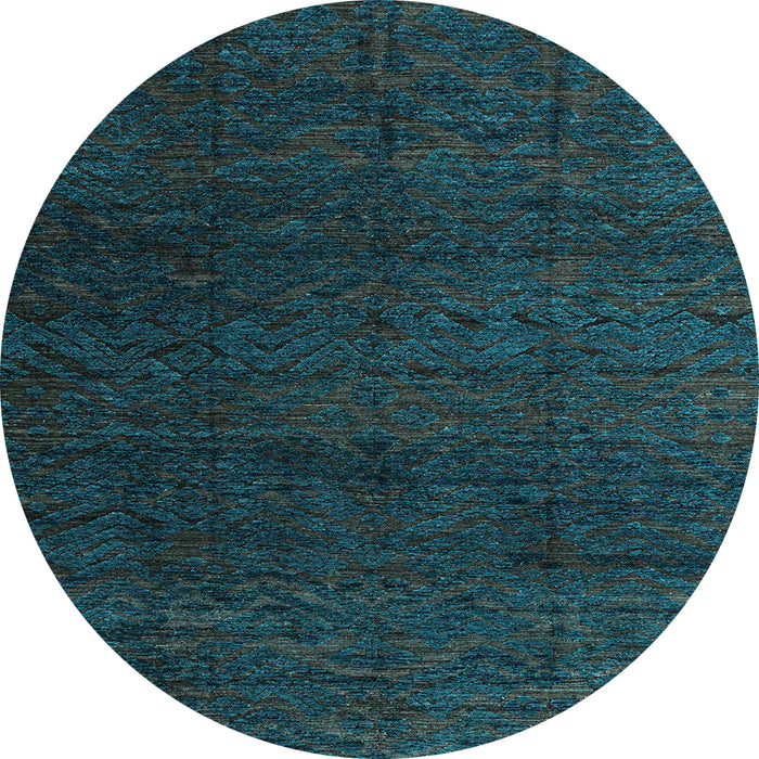 Round Machine Washable Abstract Light Blue Modern Rug, wshabs4867lblu
