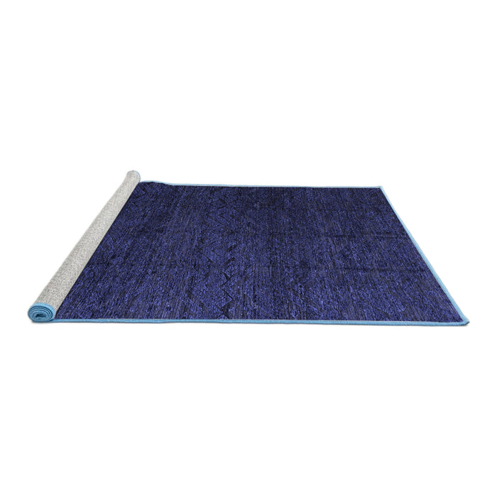 Sideview of Machine Washable Abstract Blue Modern Rug, wshabs4867blu