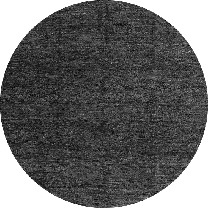 Round Machine Washable Abstract Gray Modern Rug, wshabs4867gry