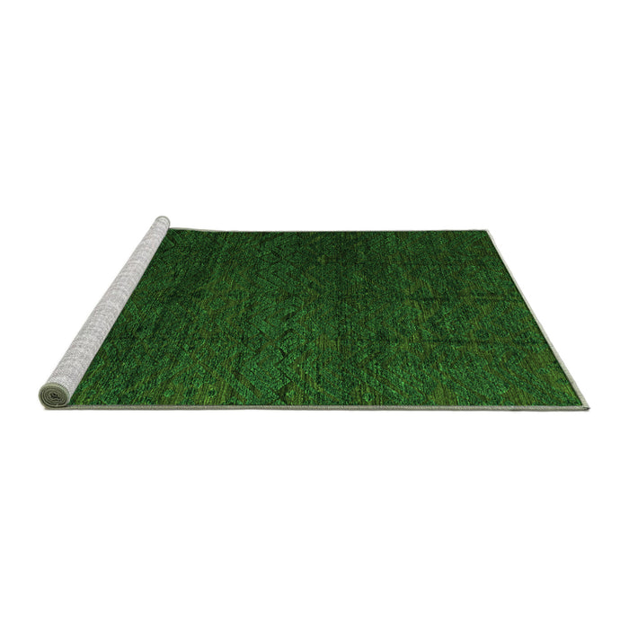 Sideview of Machine Washable Abstract Green Modern Area Rugs, wshabs4867grn
