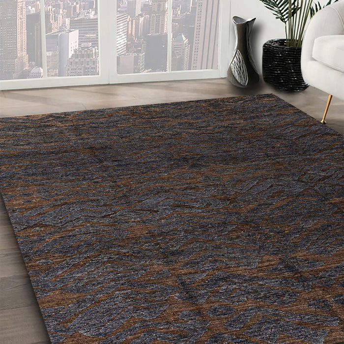 Machine Washable Abstract Gray Rug in a Family Room, wshabs4867
