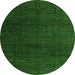 Round Abstract Green Modern Rug, abs4867grn