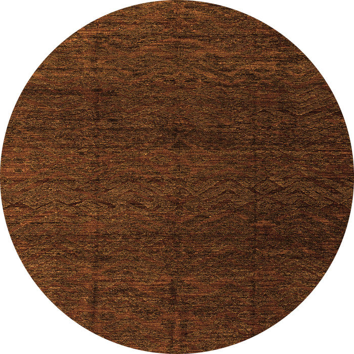 Round Abstract Orange Modern Rug, abs4867org