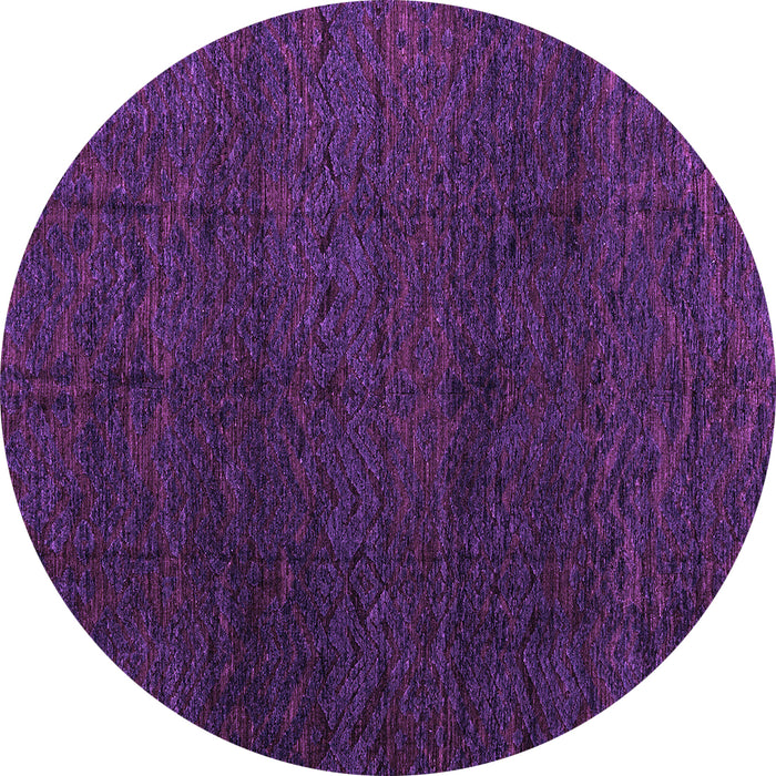 Round Machine Washable Abstract Purple Modern Area Rugs, wshabs4867pur