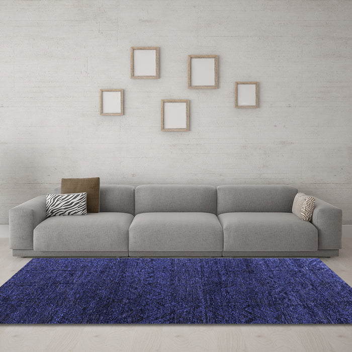 Machine Washable Abstract Blue Modern Rug in a Living Room, wshabs4867blu