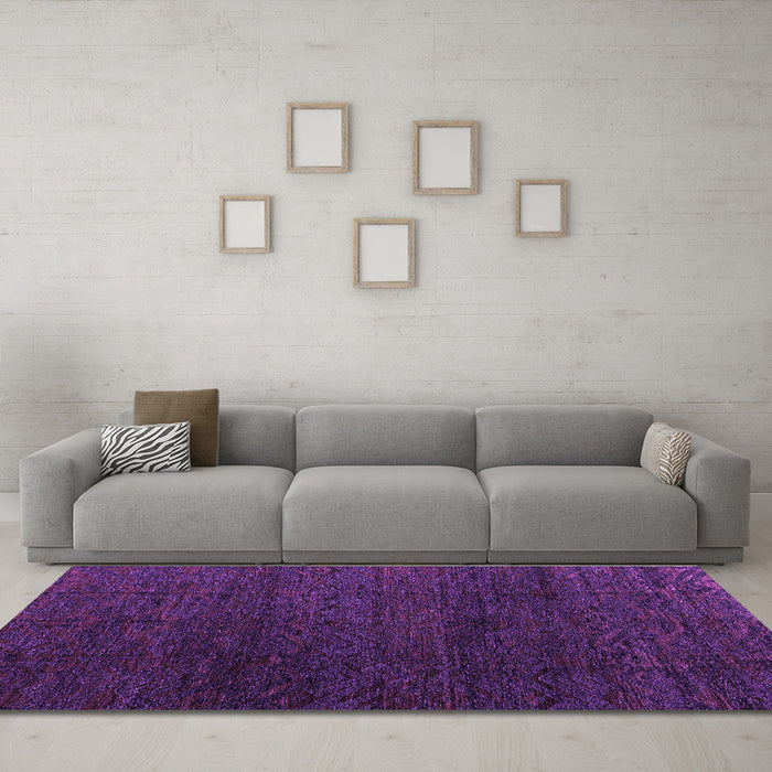 Machine Washable Abstract Purple Modern Area Rugs in a Living Room, wshabs4867pur