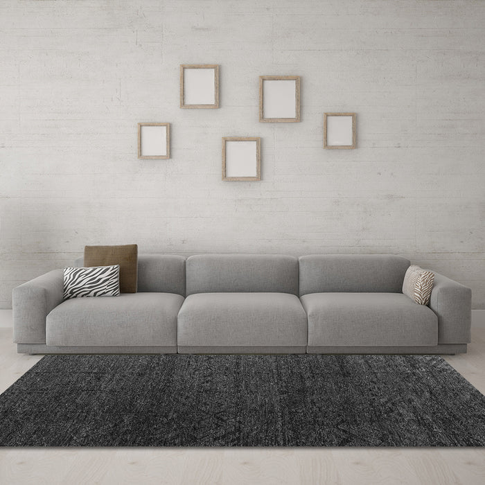 Machine Washable Abstract Gray Modern Rug in a Living Room,, wshabs4867gry