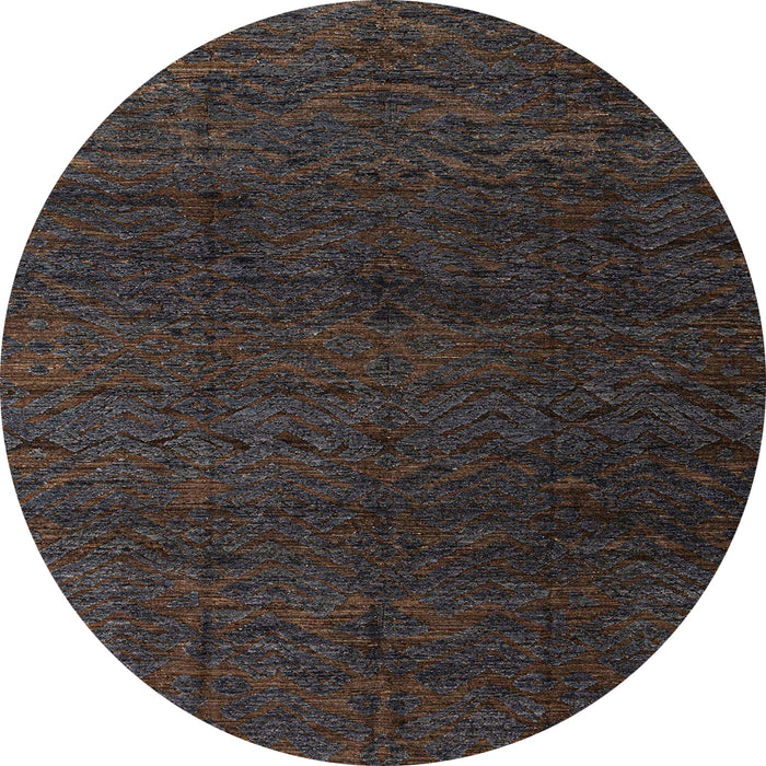 Round Machine Washable Abstract Gray Rug, wshabs4867