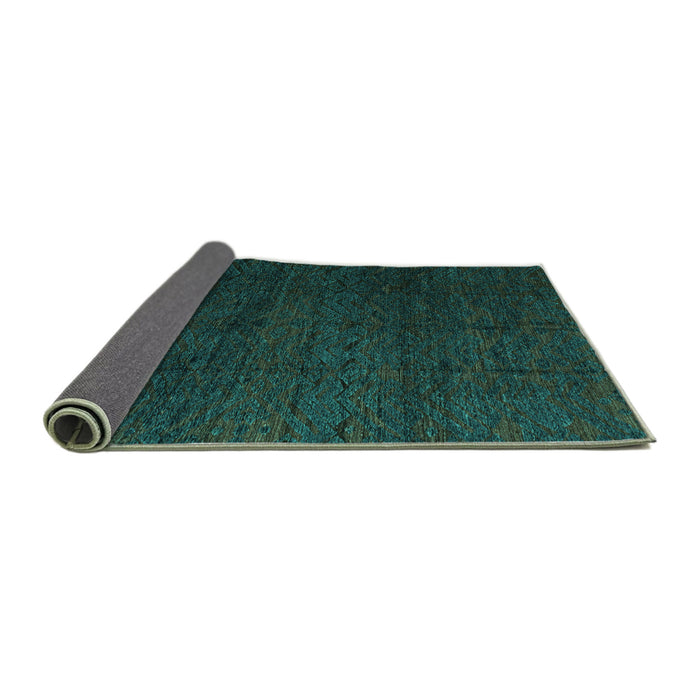 Sideview of Abstract Turquoise Modern Rug, abs4867turq