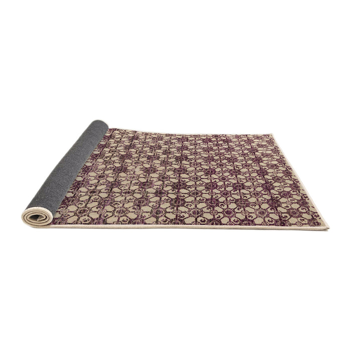 Sideview of Abstract Maroon Purple Modern Rug, abs4868