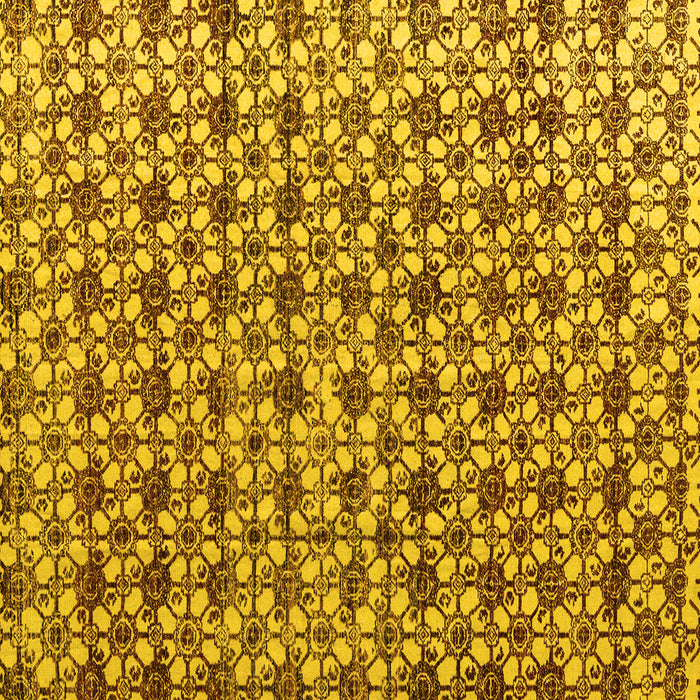 Square Machine Washable Abstract Yellow Modern Rug, wshabs4868yw