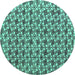 Round Abstract Turquoise Modern Rug, abs4868turq