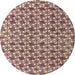 Round Abstract Maroon Purple Modern Rug, abs4868