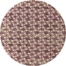 Round Machine Washable Abstract Velvet Maroon Purple Rug, wshabs4868