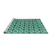 Sideview of Machine Washable Abstract Turquoise Modern Area Rugs, wshabs4868turq