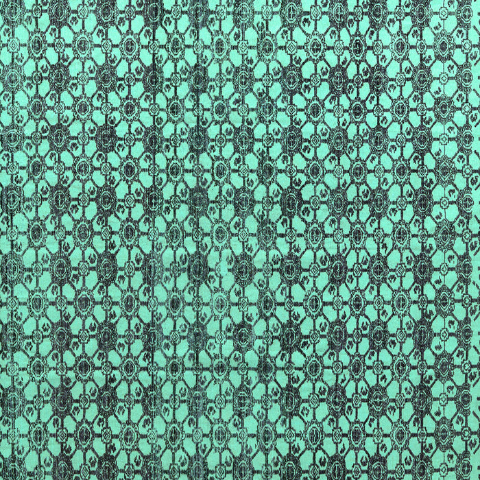 Square Abstract Turquoise Modern Rug, abs4868turq