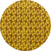 Round Abstract Yellow Modern Rug, abs4868yw